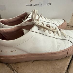 WOMAN by Common Projects, White/Blush Sneakers, 37